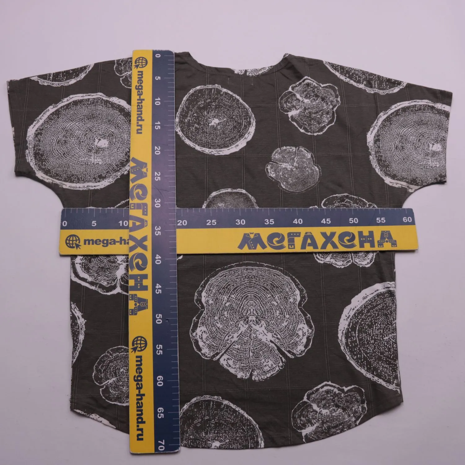 Серая футболка Apricot с древесным принтом, размер 52 (XL)